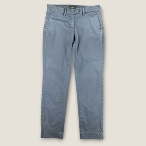 Mason's New York Slim Womens Chino Pants 40 US 4 Blue Cotton Made In Italy